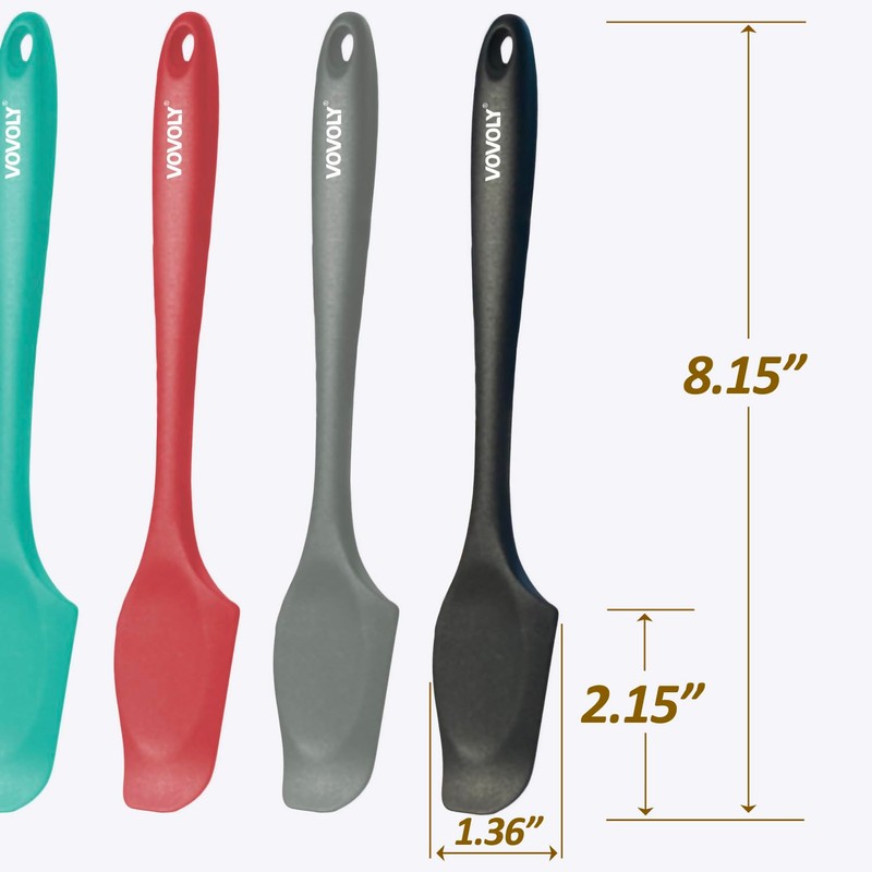 Silicone Mini Spatulas, Curved Small Spatula with Shallow Bowl for