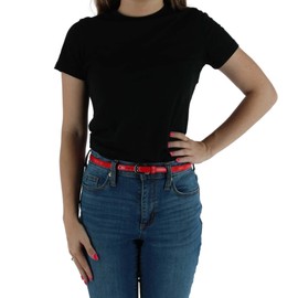 CTM® Women's Skinny Dress Belt, Large, Red