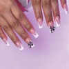 SINSEN Long Square Press on Nails White French Tip Fake