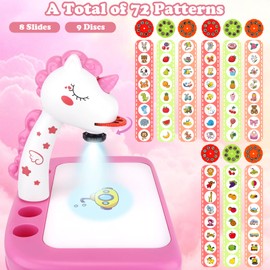 Drawing Projector for Kids, Art and Crafts, Drawing Board with Music, Color Pens, Pencils, Crayons, Scrapbook, Unicorn Sticker Book, Ideal Toy for 3+ Year Old Girls & Boys (Unicorn Kit)