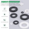 Keadic 420pcs Nylon Insulating Flat Washers Assortment Kit White/Black Gaskets