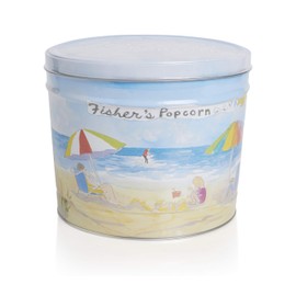Fisher's Popcorn Caramel Popcorn in Decorative Metal Tin, Gluten Free, 5 Simple Ingredients, Handmade, No Preservatives, No High Fructose Corn Syrup, Zero Trans Fat, 2 Gallon Tub