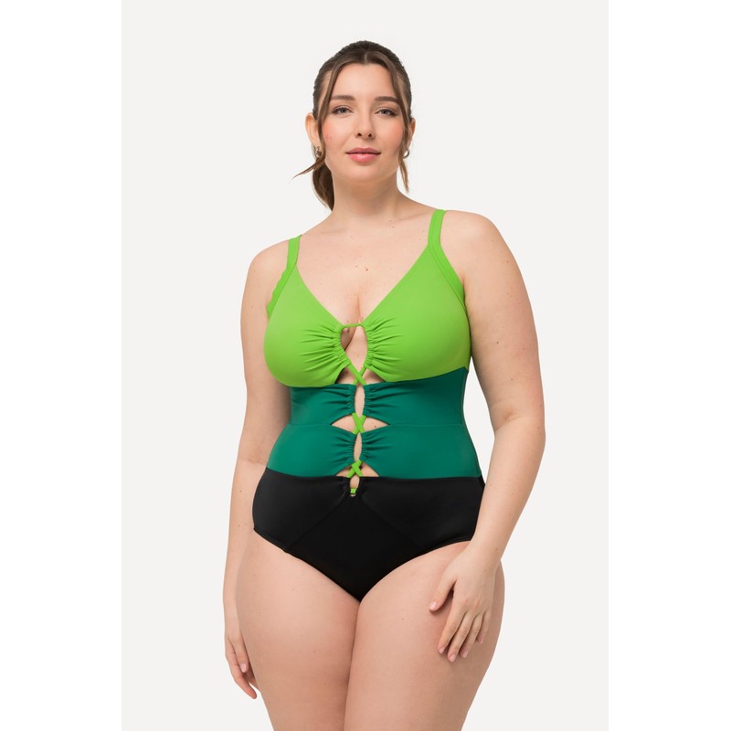 Ulla Popken Women's Swimming Costume, black