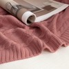 Aormenzy Dusty Pink Knit Throw Blankets Cable Knit Decorative Throw