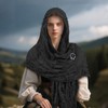 greitenty Medieval Hooded Shawl Wrap Hooded Scarf Renaissance Cloak Medieval