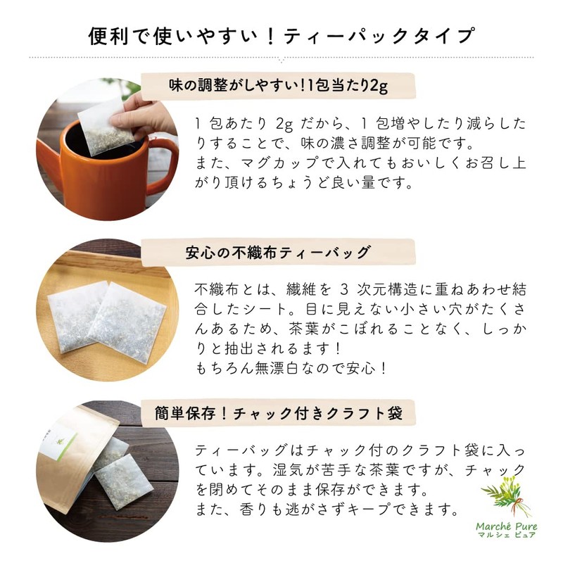 Marche Pure Mulberry Leaf Tea Pack, Made in Japan, 0.7
