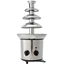 Máquina de fuente de chocolate, máquina eléctrica de fuente de fondue de chocolate, acero inoxidable, capacidad de 4 libras, para chocolate, caramelo,