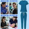 Scrubs for Women and Man V-Neck Pocket Top Drawstring Jogger