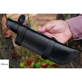 Ottoza XL TOP GRAIN Leather Knife Sheaths for Fixed Blade Knives, RIGHT HAND Leather Knife Sheath for Belt, Leather Knife Holster Belt Knife Holder, Horizontal Knife Sheath for Belt No:104