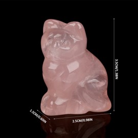 Rose Quartz Kitten, Rose Quartz Carved Kitten Shaped Decor Crystal Healing Stone Decoration for Desktop Home Decor