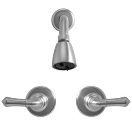 Pacific Bay Trim Kit - Shower Faucet and Showerhead with Arm Trim Kit - Non-Metallic High Grade ABS Plastic Construction (Brushed Satin Nickel Finish)