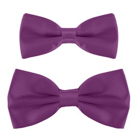 DonDon Father-son bow tie set in partner look, already tied and adjustable, berry