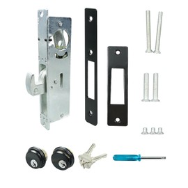 Storefront Door Mortise Lock 1-1/8" Door Locks with Backset Deadbolt & Double Keyed Cylinder Combo Lock Aluminum