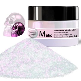 Matio Interference Mica Powder, 1.06oz/ 30g Ghost Purple Chrome Powder, Pearlescent Effect Color Shift Pigment for Epoxy Resin, Makeup Shimmer, Nail Polish,Soap Dye,Candle Making,Paint,Slime