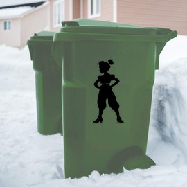 'Girl Standing Silhouette' Clear Sticker Decal – Waterproof Film for Windows, Cars, Walls & Crafts, XL (460mm) (DC00143059)