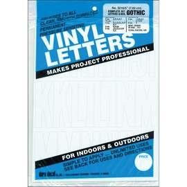 Duro Decal Permanent Adhesive Vinyl Letters & Numbers: 3" Gothic White