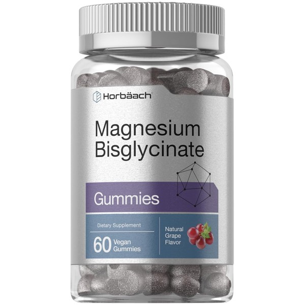 Magnesium Bisglycinate Gummies | 60 Count | Vegan, Non-GMO, Gluten Free Supplement | by Horbaach