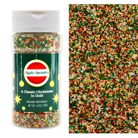 Mystic Sprinkles Christmas Holiday Sugar Crystal Mixes (A Classic Christmas In Gold 4.2oz)