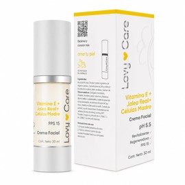 LOVY CARE Crema Facial con Vitamina E, Jalea Real y Células Madre, 30 ml, pH 5.5 Hidratación, Regeneración y Antiedad