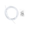 Invero® 4 Metre Long White Window Net Curtain Wire Cord Cable Kit with 16 Hooks and Eyes