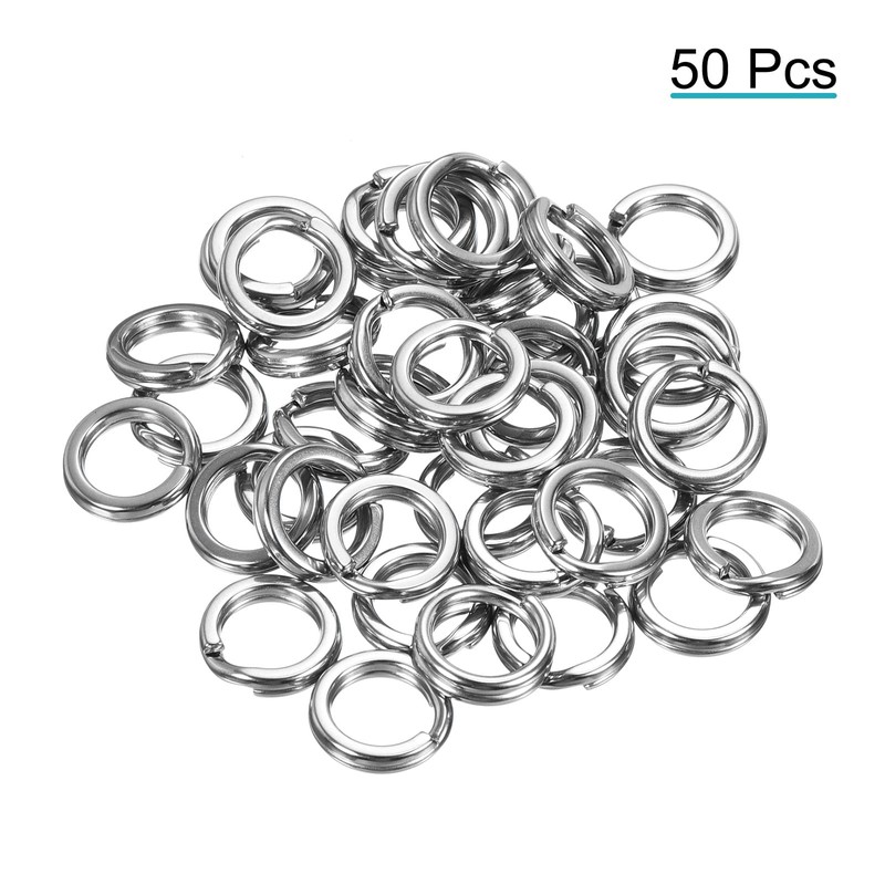 PATIKIL 50pcs 1.6mm x 12mm Fishing Split Rings 304 Stainless