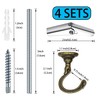 Evsteluo 4 Sets Large Swag Ceiling Heavy-Duty Hooks with Complete