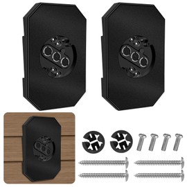 2Pack Vinyl Siding Mounting Blocks with Built-in Electrical Box,Siding Mounting Plate,Black Outdoor Mounting Plate Kit,Siding Mounting Kit for 1/2 inch Lap Double and 4 inch Siding