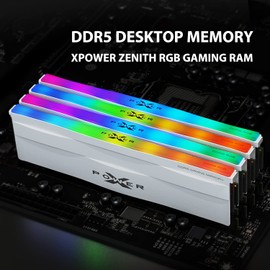 Silicon Power DDR5 32GB Zenith RGB 5600MT/s (PC5-44800) 288-pin CL40 1.25V UDIMM Desktop Memory Module RAM SP032GXLWU560FSF Black