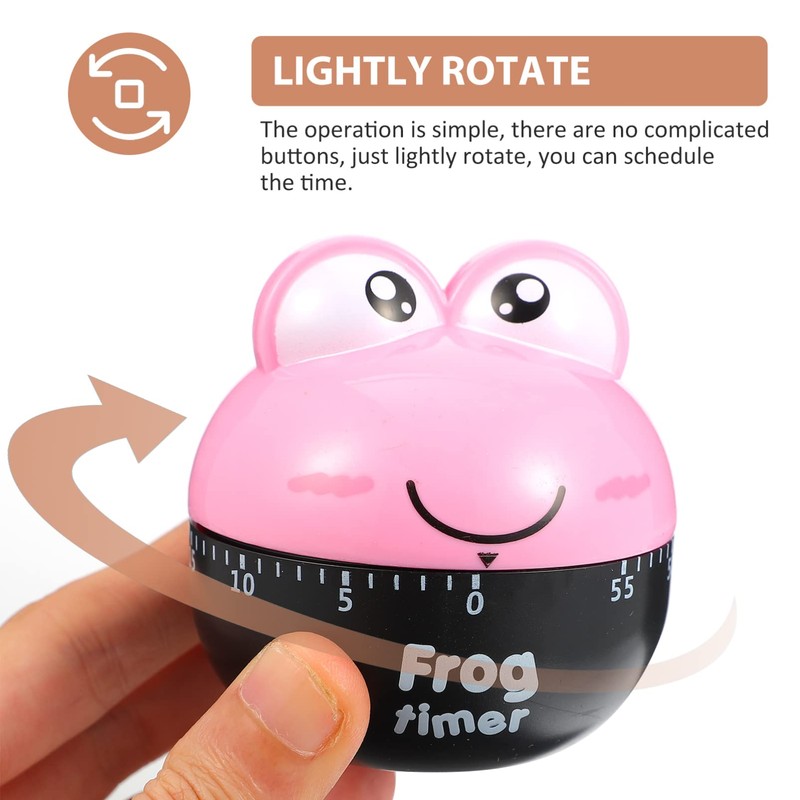 Ciieeo Cartoon Frog Shape Kitchen Timer Mechanical Cooking Reminder for