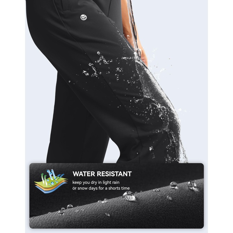 G Gradual Women's Fleece Lined Joggers Water Resistant Hiking Pants