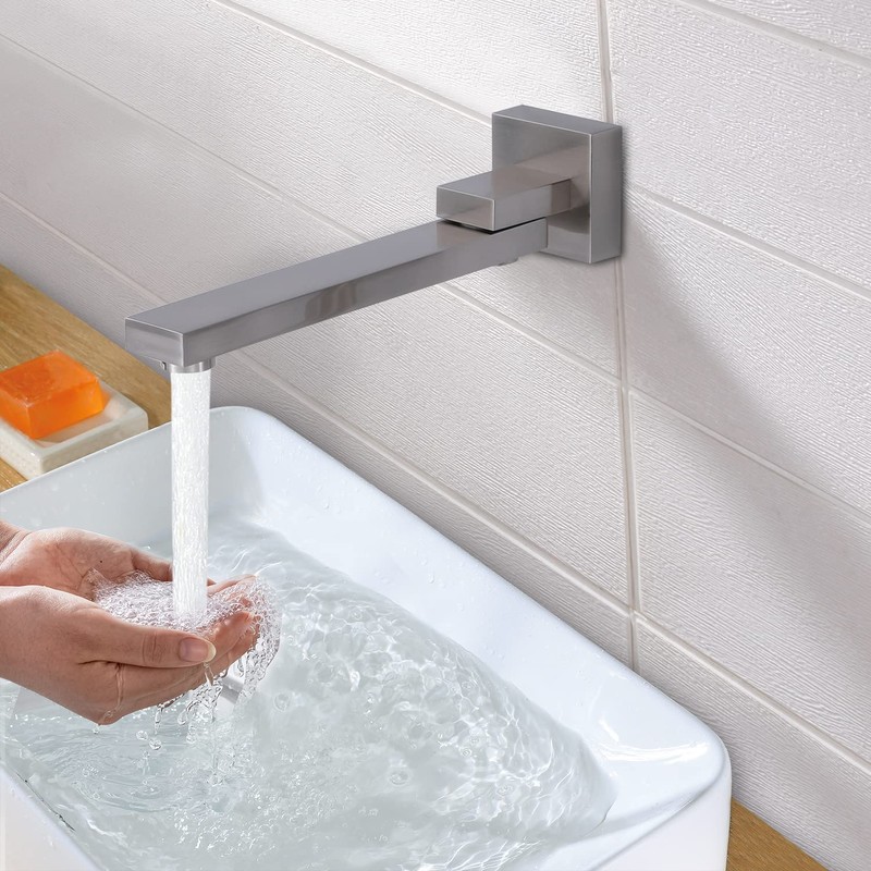 DEOLER Brushed Nickel Tub Spout, 180° Rotation Bathroom Folding Spout