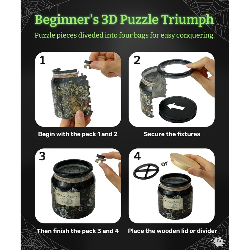 PieceRelax 3D Puzzle Jar 96 Plastic Pieces for Adults -