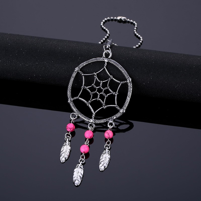 YYJFF Dream Catchers Car Charm Rotatable Handmade Pendant with Rose
