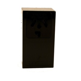 3-Pole Surface Mount Industrial Grade Al/Cu Dryer Receptacle, Straight Blade, Black, 125/250 Volts, 30 Amps