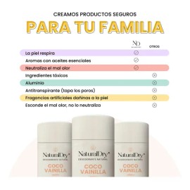 Naturaldry Desodorante Natural En Barra - Coco Vainilla Fragancia Coco & Vainilla