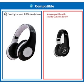 SL300 SL 300 Breathable&Durable Earpads Cushion Replacement Compatible with Soul by Ludacris SL300 SL 300 Headphones Ear Pads with Mesh Fabric and Memory Foam