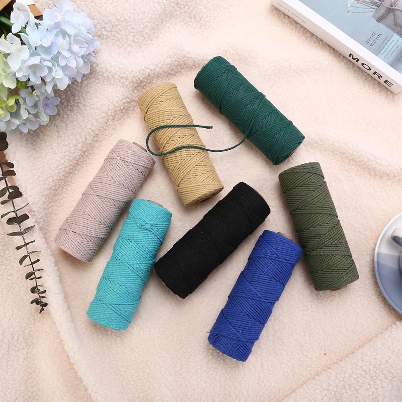 GOHOF Premium Cotton Macrame Rope, 2mm x 100m, 3 Strand