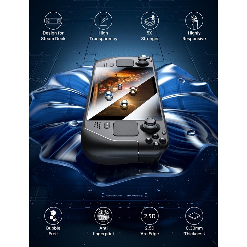 JSAUX 2-Pack Screen Protector for Steam Deck, Ultra HD Glass