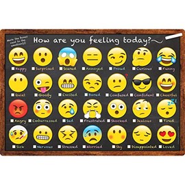 Ashley Productions ASH91032 Smart Poly Chart, Emoji How are You Feeling, Polypropylene (PP), 13" x 19"