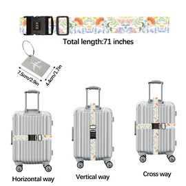 LdawyDE Luggage Strap with Combination Lock, Luggage Strap with Lock, Suitcase Straps Pack of 2, Suitcase Strap Strap, Eye-catching, Luggage Belt with Air Travel, Reinforced Suitcase Straps for Quick