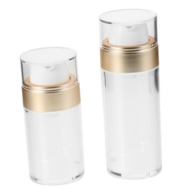 Beavorty 2Pcs Travel Lotion Dispenser Airless Pump Bottle Portable Refillable Moisturizer Container for Skincare Face Cream and Cosmetics Easy Dispensing Freshness