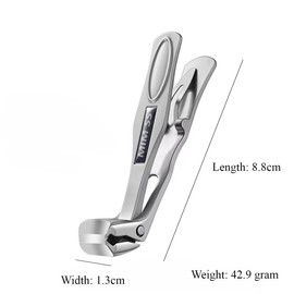 Professional Nail Clippers Set, Stainless Steel Angled Head Design with Nail File and Storage Box, 9.8 cm (Silver)