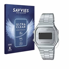 Savvies Pack of 6 Screen Protectors for Casio A168WEM-7EF Ultra Transparent