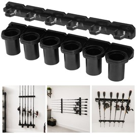 HITORHIKE Heavy Duty Fishing Rod Storage Rack, Wall/Ceiling Mount Vertical Pole Holder, Garage Fishing Pole Organizer for Gifts(Black-1pack)