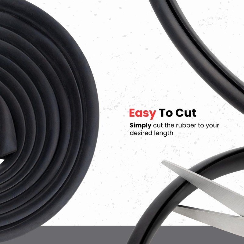 Seal Rubber Universal Windshield Rubber Molding (5 Feet, Black, EPDM)