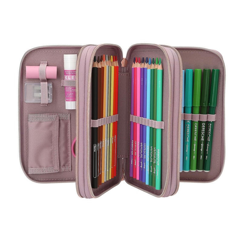 Depesche TOPModel Viva Violet 13292 Filled 3-Compartment Pencil Case in