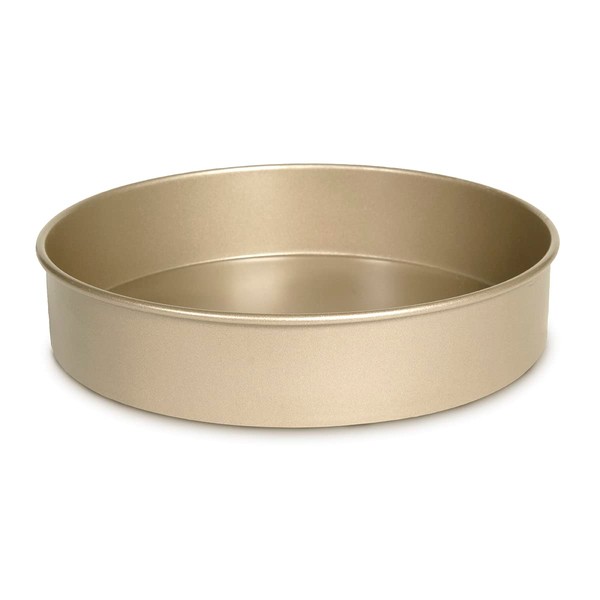 Glad Round Baking Pan Nonstick-Heavy Duty Metal Bakeware for Cakes and Desserts, Gold