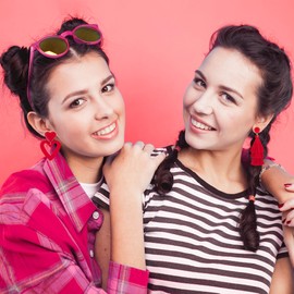 Poxtex Red Earrings for women, 6 Style Boho Earrings Set, Include Love Heart Tassel Beaded Chunky Rope Glitter Sequins Earrings Lightweight, Must Haves Jewelry Gifts for Women Festivals