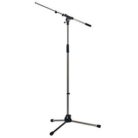 K&M - König & Meyer 21090.500.02 - Tripod Microphone Stand - Adjustable Telescoping 2-Piece Boom Arm - Professional Grade - Heavy Duty with Folding Leg Base - German Made - Chrome