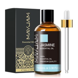 Jasmine Essential Oil with Glass Dropper, MAYJAM Pure Essential Oils for Diffusers for Home, Jasmine Oil for Soap Making, Candle Making, 3.38FL.OZ